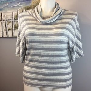 Lou & Grey Light Pastel Striped Cowl Neck Size M